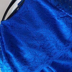 Elegant Blue Lace Long Sleeve Dress